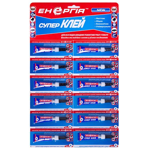 Суперклей Энергия 2г на мультикарте 12 шт (С-032-2)