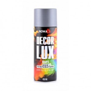 Акриловая высокотемпературная глянцевая краска серая NOWAX Decor Lux (9022) 650°C 450мл