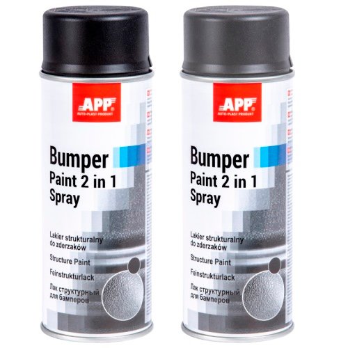 APP Краска бамперная Bumper Paint 2 в1 Spray структурная, 400 мл, серый (020812)