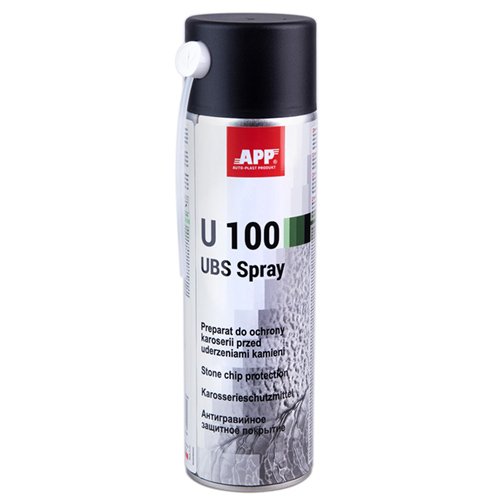 APP Антигравий аэрозоль, U100 UBS, черный, 500ml со шлангом (050090)