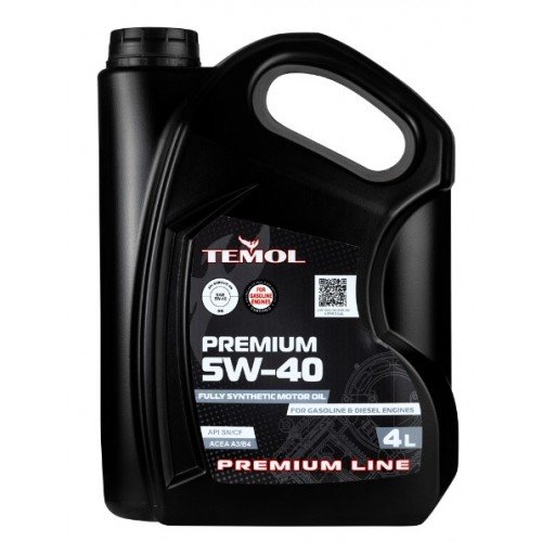 Масло TEMOL PREMIUM 5W-40 API SN (Lic. №3678)/CF ACEA A3/B4 (4 л)