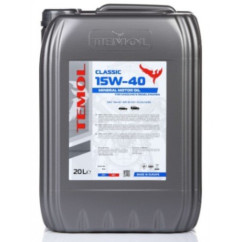 Масло TEMOL Classic 15W-40 API SG/CD ACEA A2/B2 (20 л)