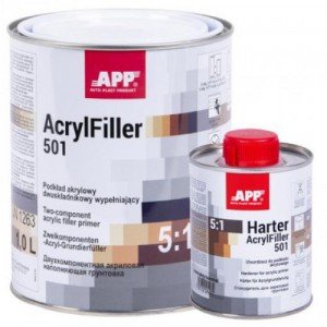 APP Грунт акриловый 2K HS Acrylfiller 5:1 с утв., серый 1l+0.2l (020408 + 020506)